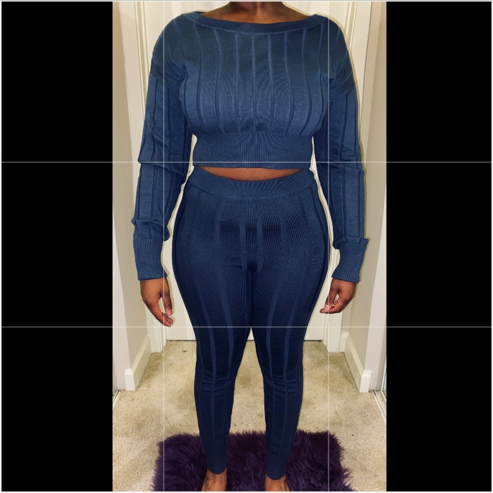 Fashion Nova Navy Blue Set